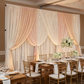 Chiffon Curtain Drape 14ft H x 118" W Panel - Champagne for indoor anniversary blackdrop