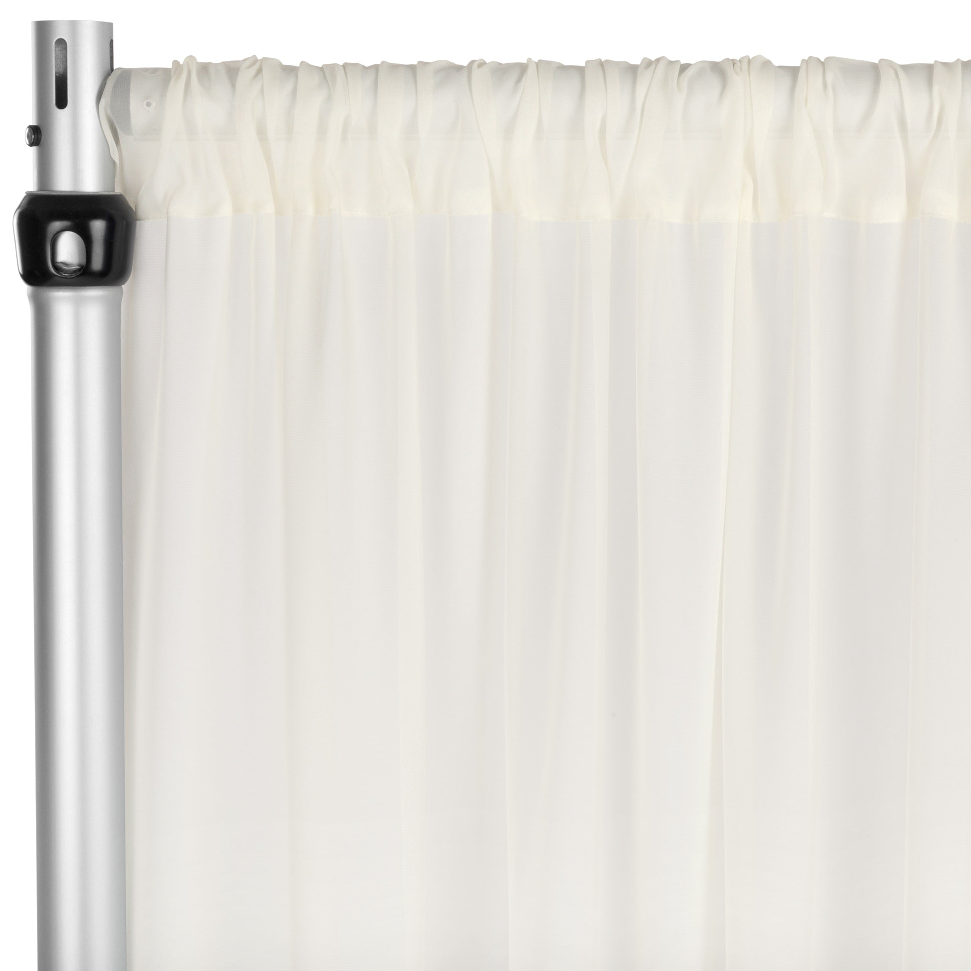 Chiffon Curtain Drape 12ft H x 118" W Panel - Ivory