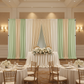 Chiffon Curtain Drape 14ft H x 118" W Panel - Sage Green ballroom wedding layered chiffon backdrop