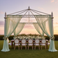 Chiffon Fabric Bolt 58" x 10 yards - Sage Green used on pavilion for outdoor wedding reception