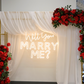 proposal setup with Chiffon Fabric Bolt 58" x 10 yards - White
