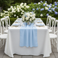 Chiffon Wedding Table Runner 10FT x 27" - Baby Blue for a bridal shower table setup