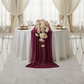 Chiffon Wedding Table Runner 10FT x 27" - Mulberry | tablecloth | napkin | charger plate | wine goblets | 
