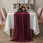 Chiffon Wedding Table Runner 10FT x 27" - Mulberry | tablecloth | napkin | charger plate | wine goblets | flower premade runner |