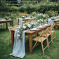 garden wedding with Chiffon-Wedding-Table-Runner-10FTx27-Dusty-Blue