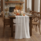 lunch at farmhouse with Chiffon Wedding Table Runner 10FT x 27" - White