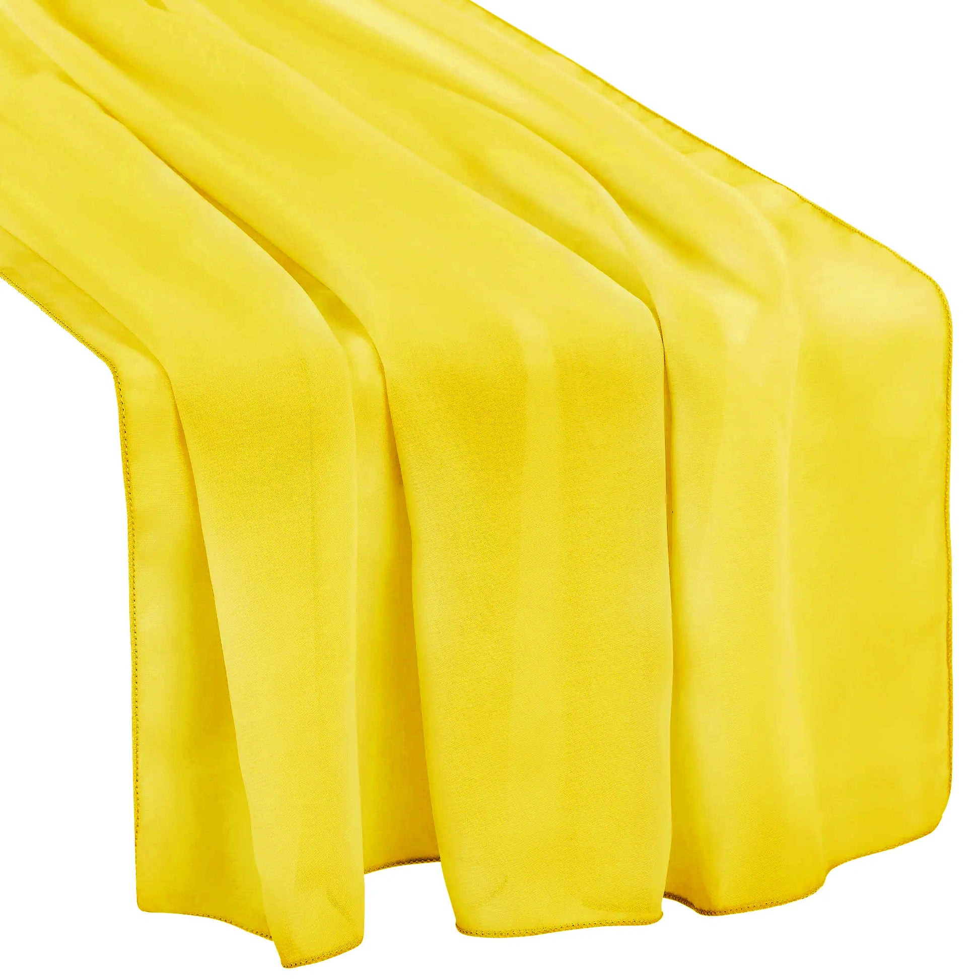 Chiffon Wedding Table Runner 10FT x 27" Canary Yellow close up