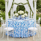 Chinoiserie Floral Scuba Round Tablecloth Blue - Garden view
