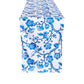 Chinoiserie Floral Scuba Table Runner - Blue