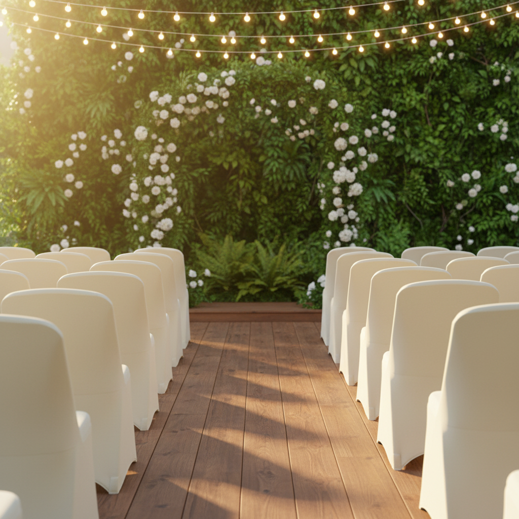 Classic Lifetime Spandex Folding Chair Cover - Ivory