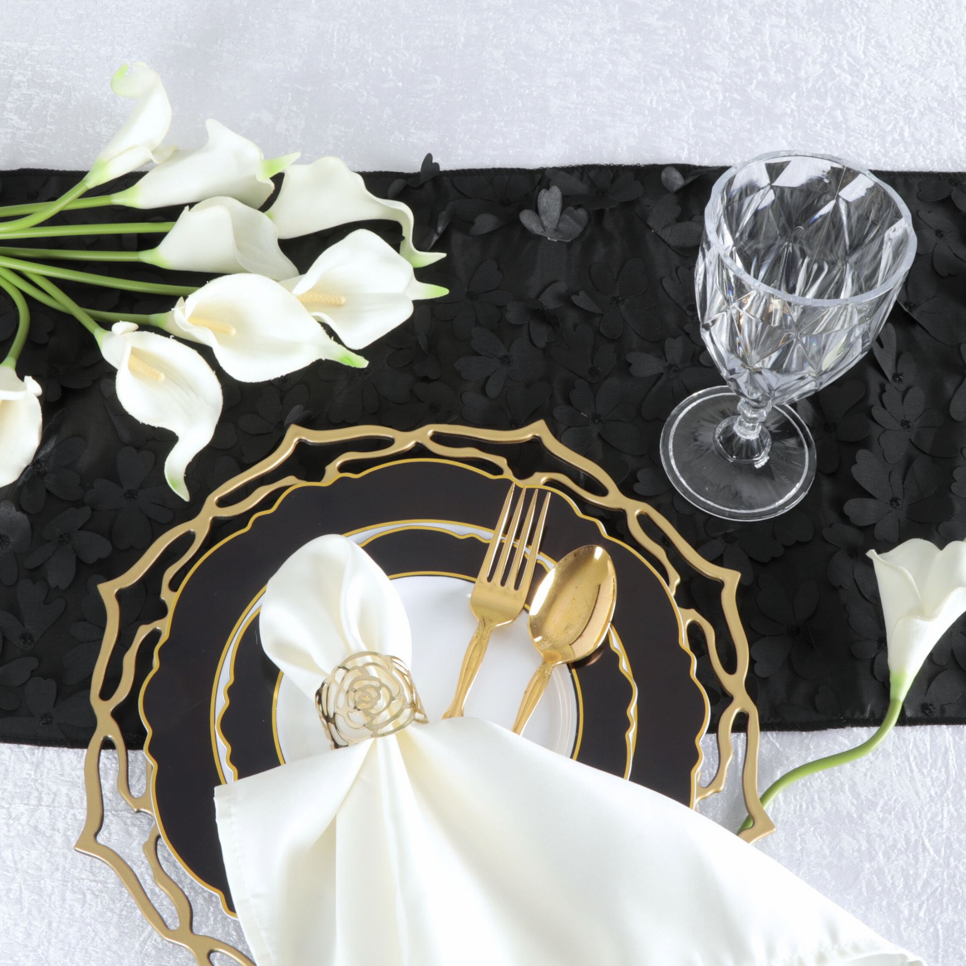 top view table mock up with Clear Vintage Acrylic Goblets (6 pcs/pk)