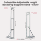 Collapsible Adjustable Height Backdrop Support Stand Silver infographic