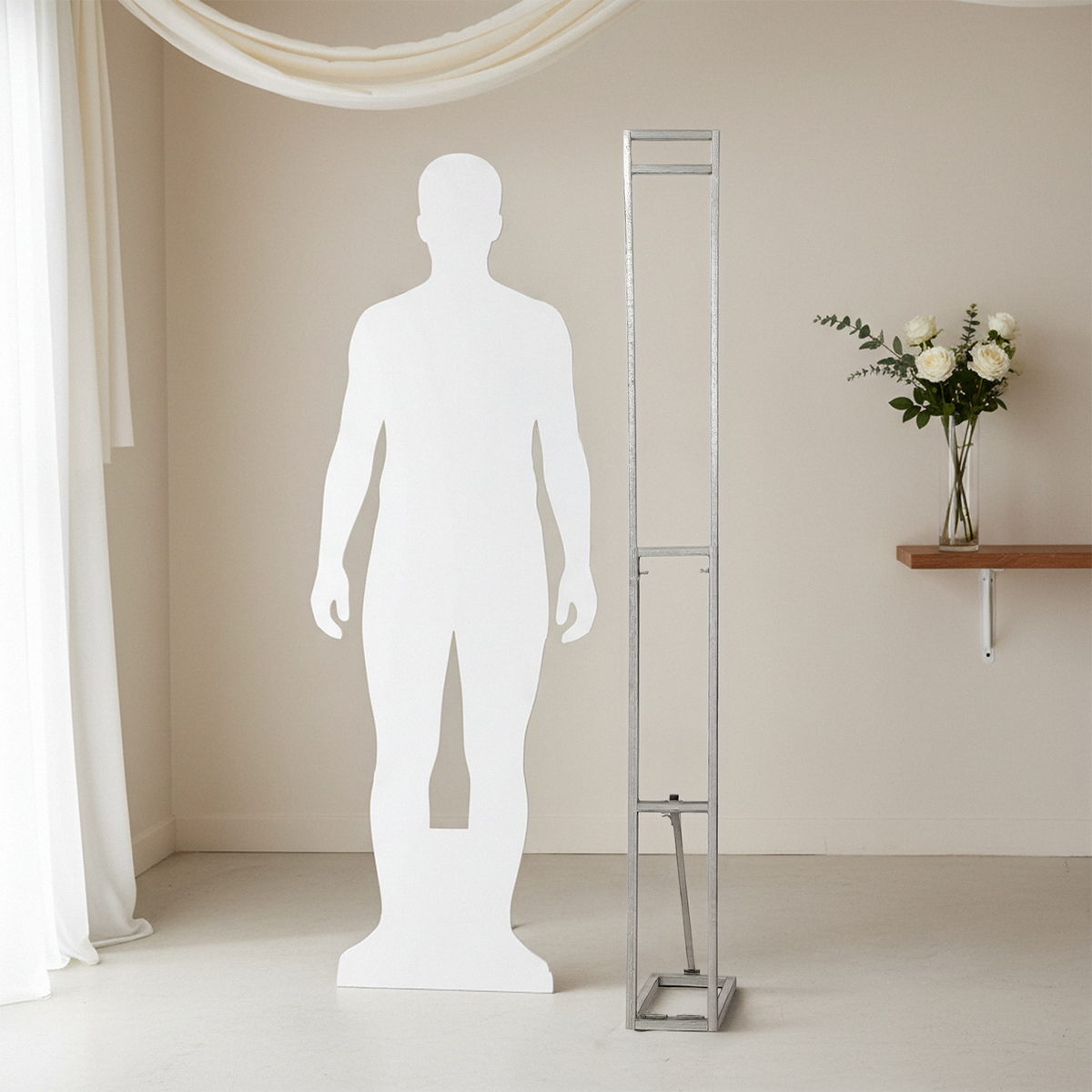 Collapsible Adjustable Height Backdrop Support Stand Silver 