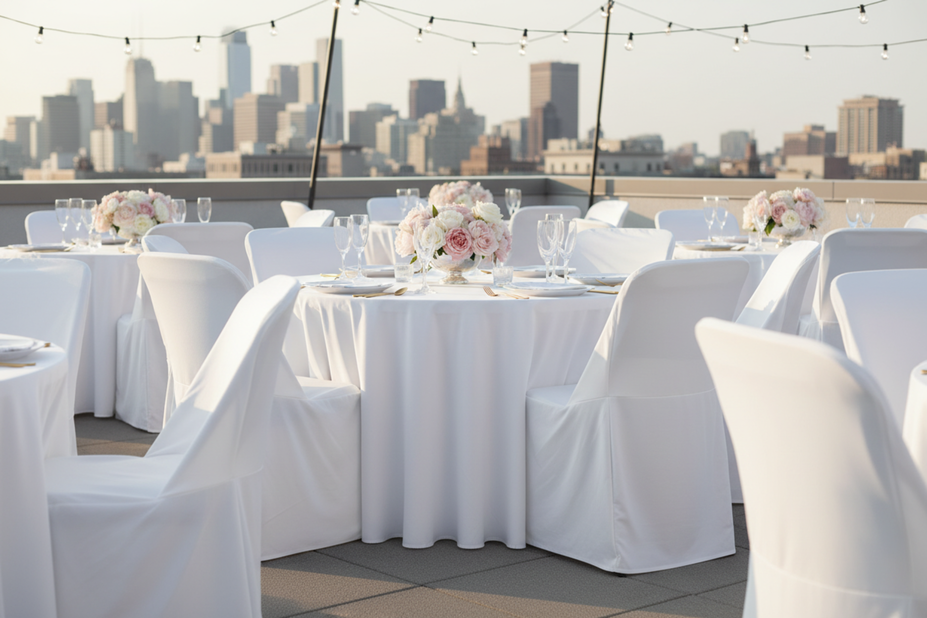rooftop bridal shower with Contemporary LIFETIME folding chair Cover - White