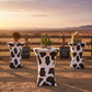 Cow Animal Print Spandex Cocktail Table Cover 30" Round