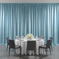 Crinkle Shimmer 10ft H x 52" W Drape/Backdrop Panel - Baby Blue for indoor dinner