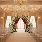 Crinkle Shimmer 10ft H x 52" W Drape/Backdrop Panel - Burgundy for wedding ballroom arch setup