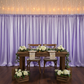 Crinkle Shimmer 10ft H x 52" W Drape/Backdrop Panel - Lavender for an indoor rustic sweetheart table setup