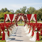 Crinkle Shimmer 10ft H x 52" W Drape/Backdrop Panel - Red for a outdoor garden wedding