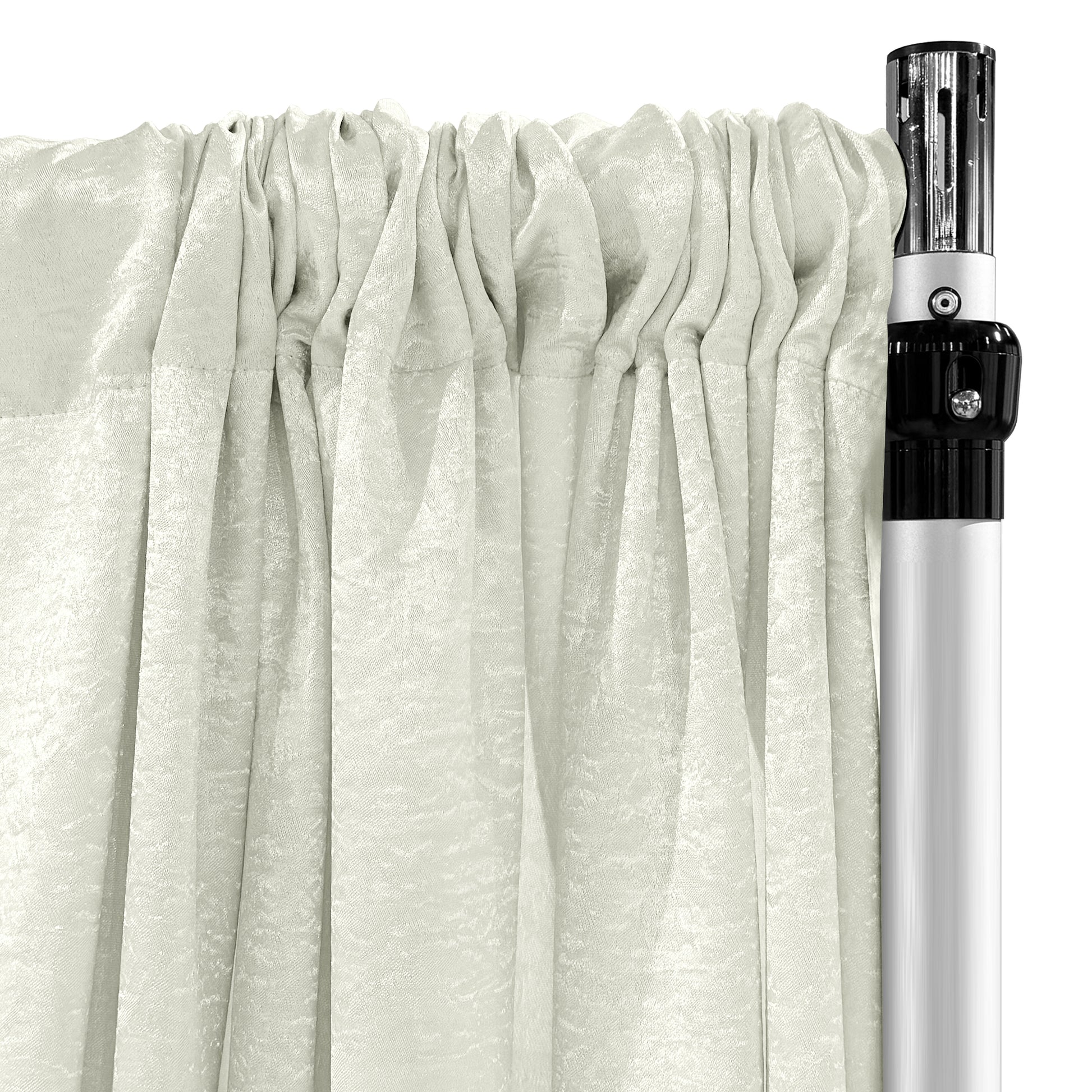 Crinkle Shimmer 10ft H x 52" W Drape/Backdrop Panel - Ivory - CV Linens