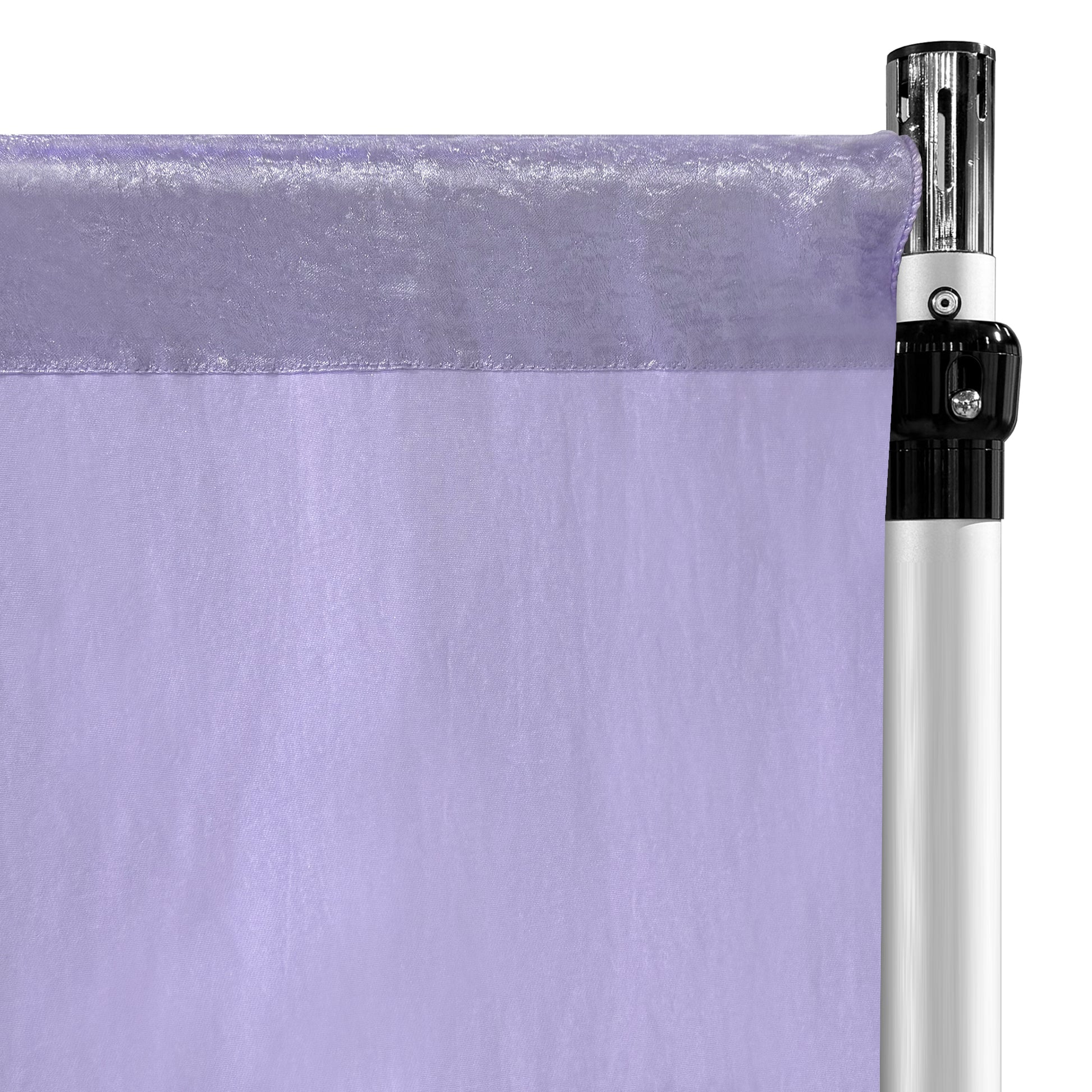 Crinkle Shimmer 10ft H x 52" W Drape/Backdrop Panel Lavender backside