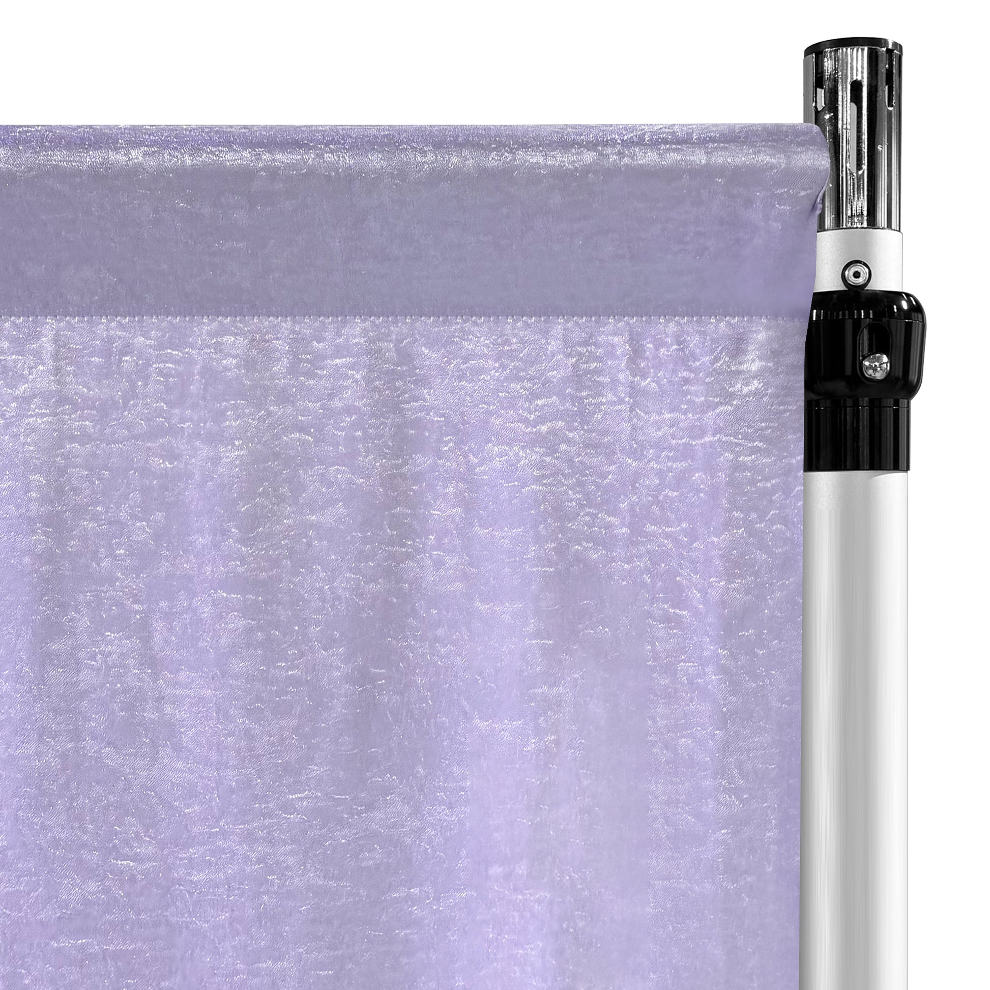 Crinkle Shimmer 10ft H x 52" W Drape/Backdrop Panel Lavender flat