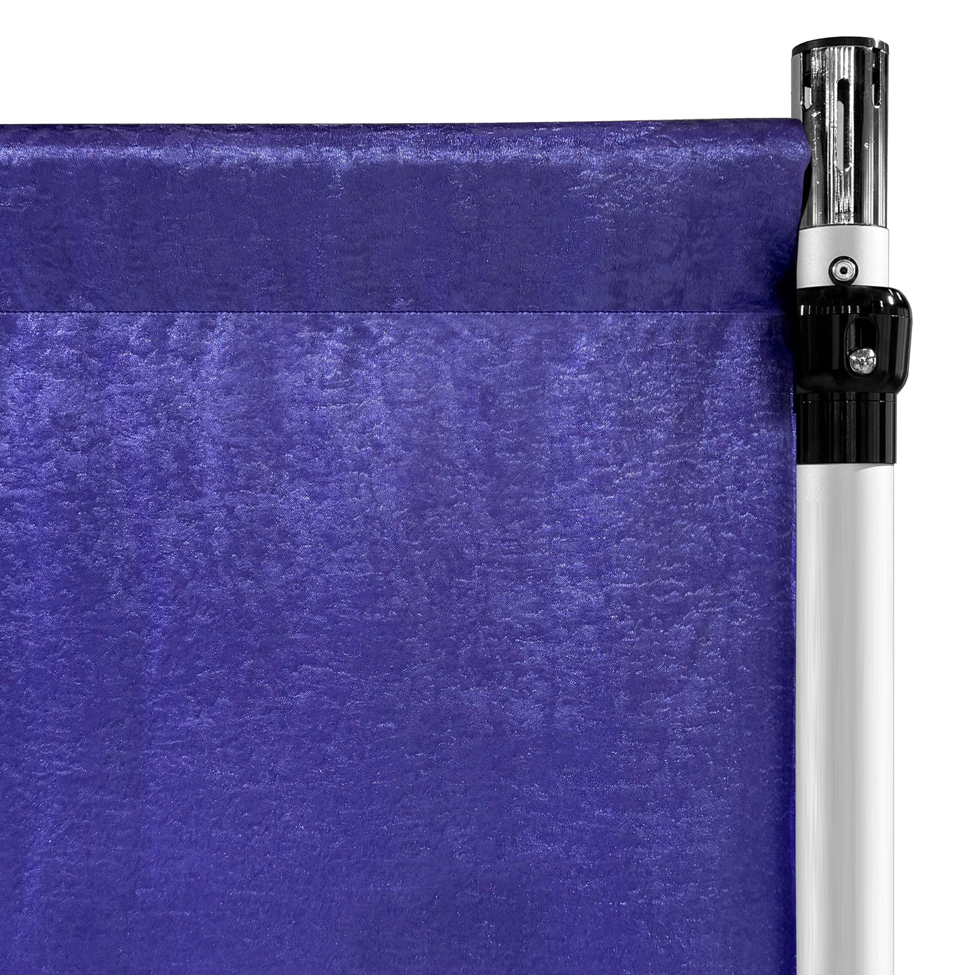 Crinkle Shimmer 10ft H x 52" W Drape/Backdrop Panel Purple flat