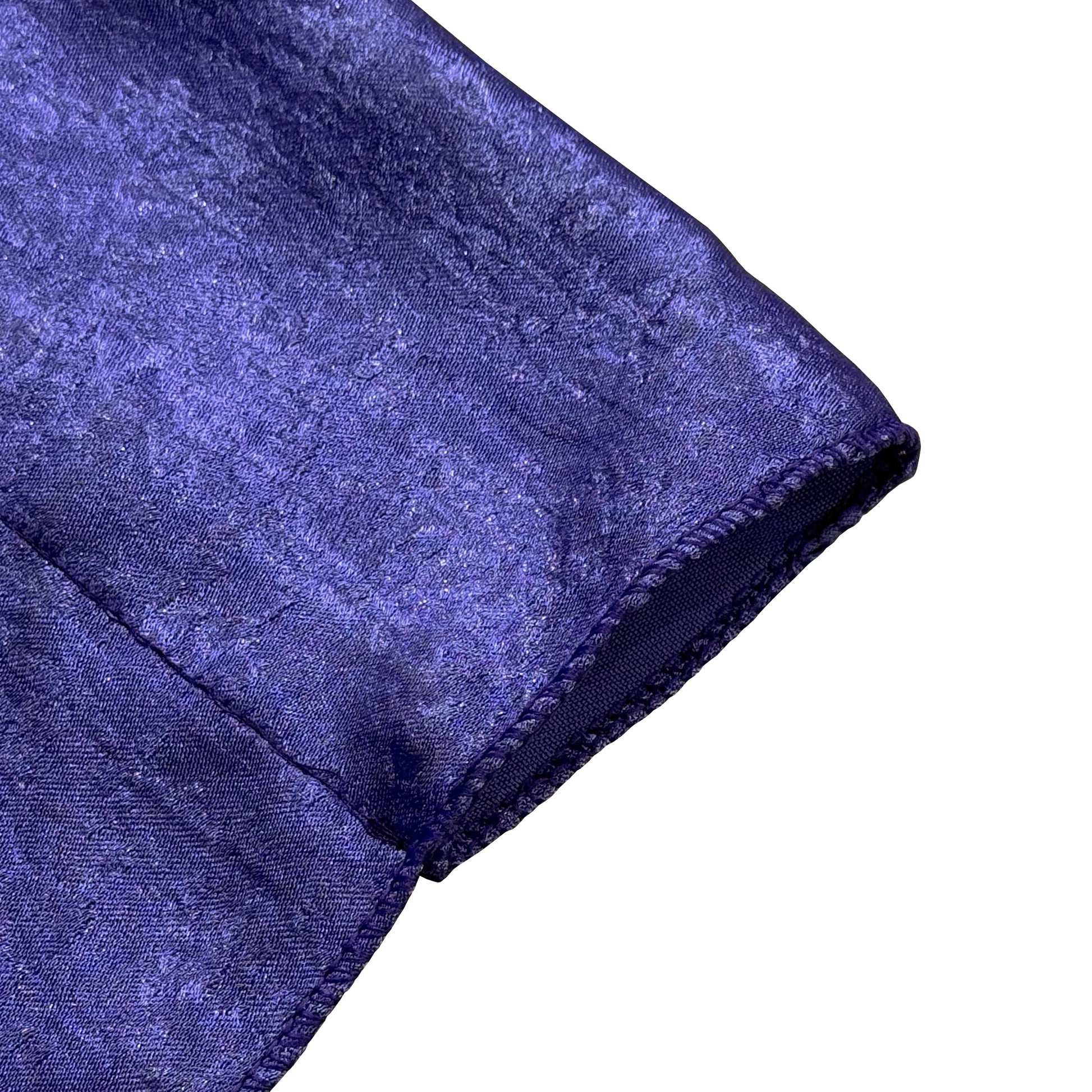 Crinkle Shimmer 10ft H x 52" W Drape/Backdrop Panel Purple pocket close up
