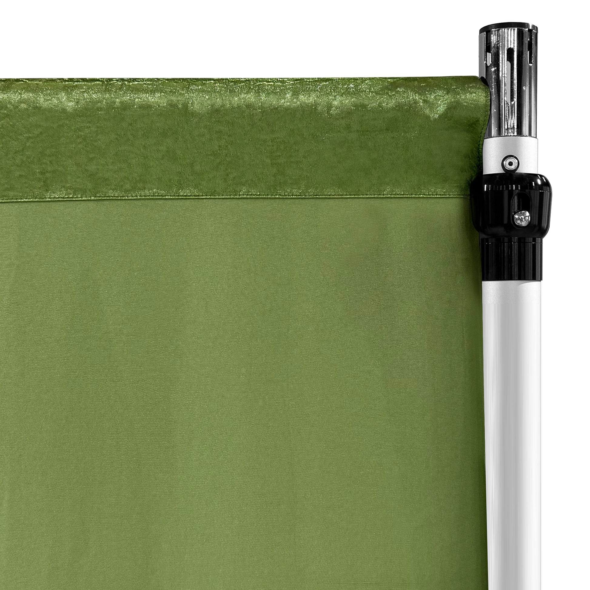 Crinkle Shimmer 12ft H x 52" W Drape/Backdrop Panel Willow Green backside