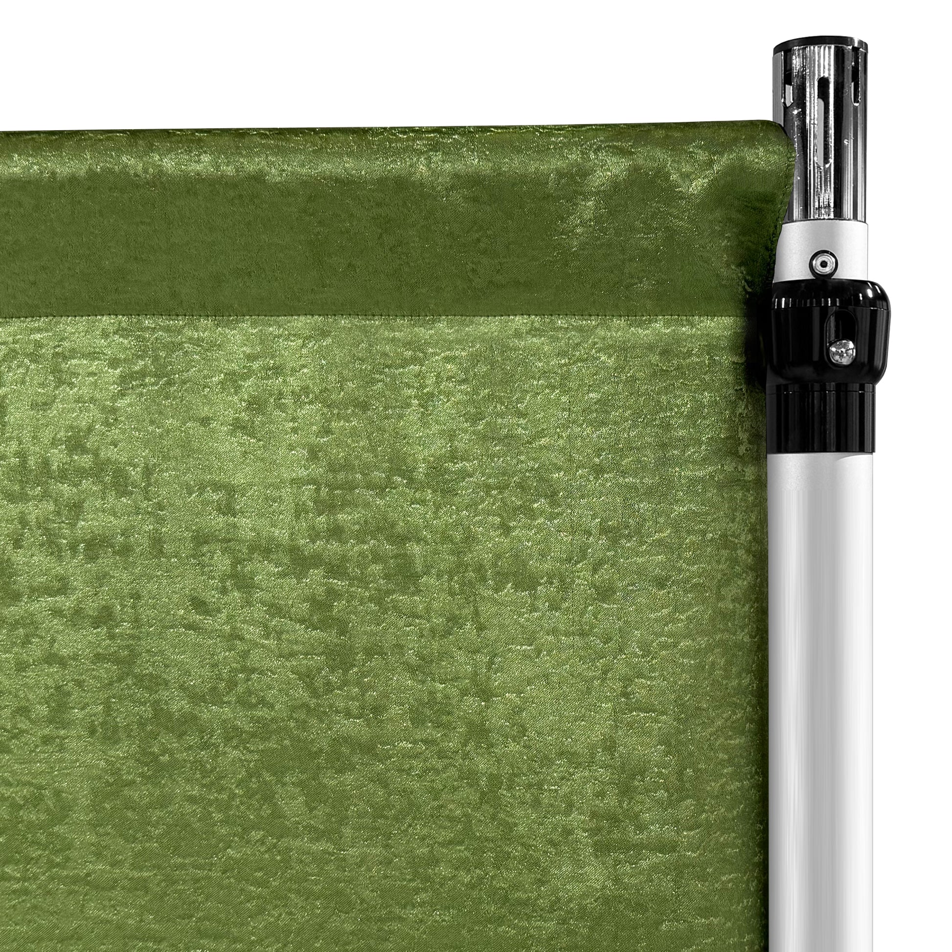 Crinkle Shimmer 12ft H x 52" W Drape/Backdrop Panel Willow Green flat