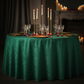 Crinkle Shimmer 120" Round Tablecloth - Emerald Green