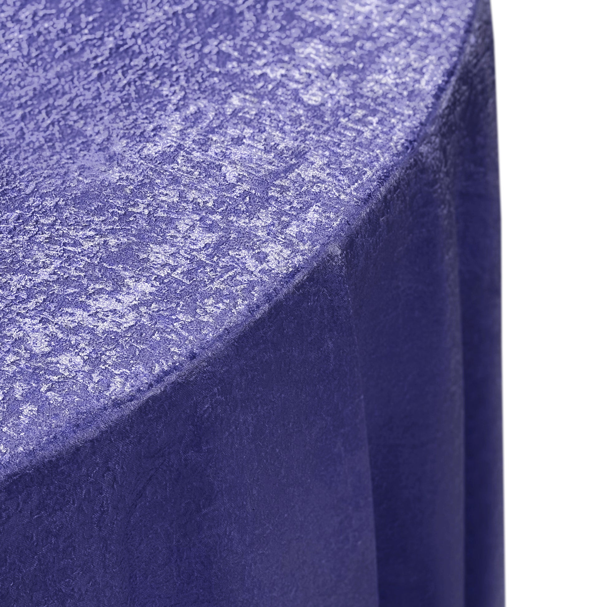 Crinkle Shimmer 120" Round Tablecloth Purple edge view