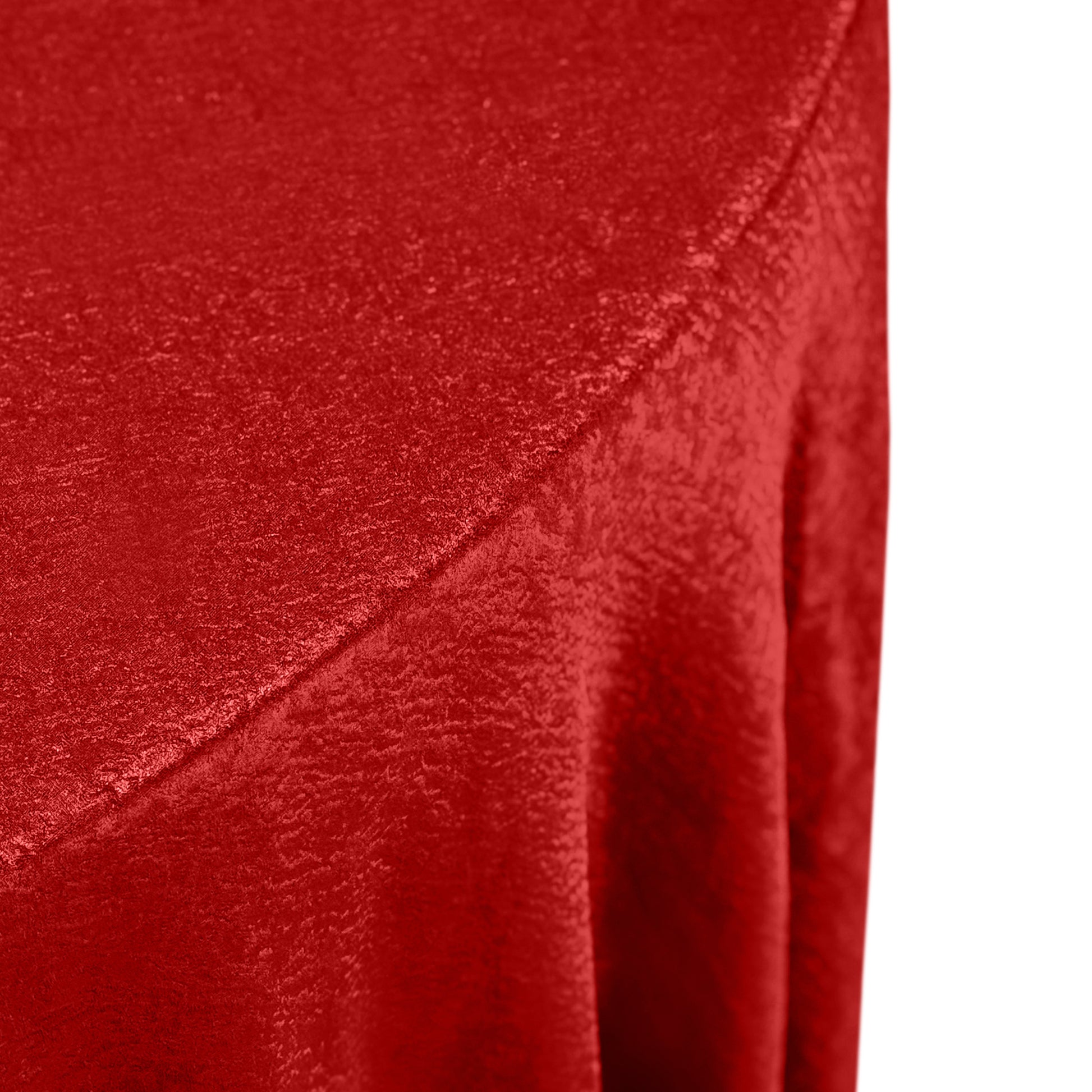 Crinkle Shimmer 120" Round Tablecloth Red edge view