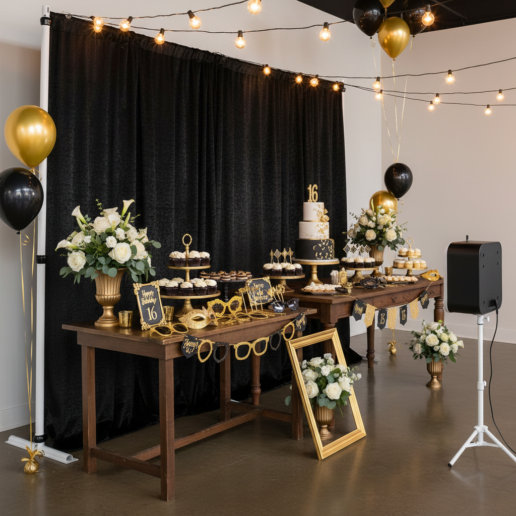 Crinkle Shimmer 12ft H x 52" W Drape/Backdrop Panel - Black