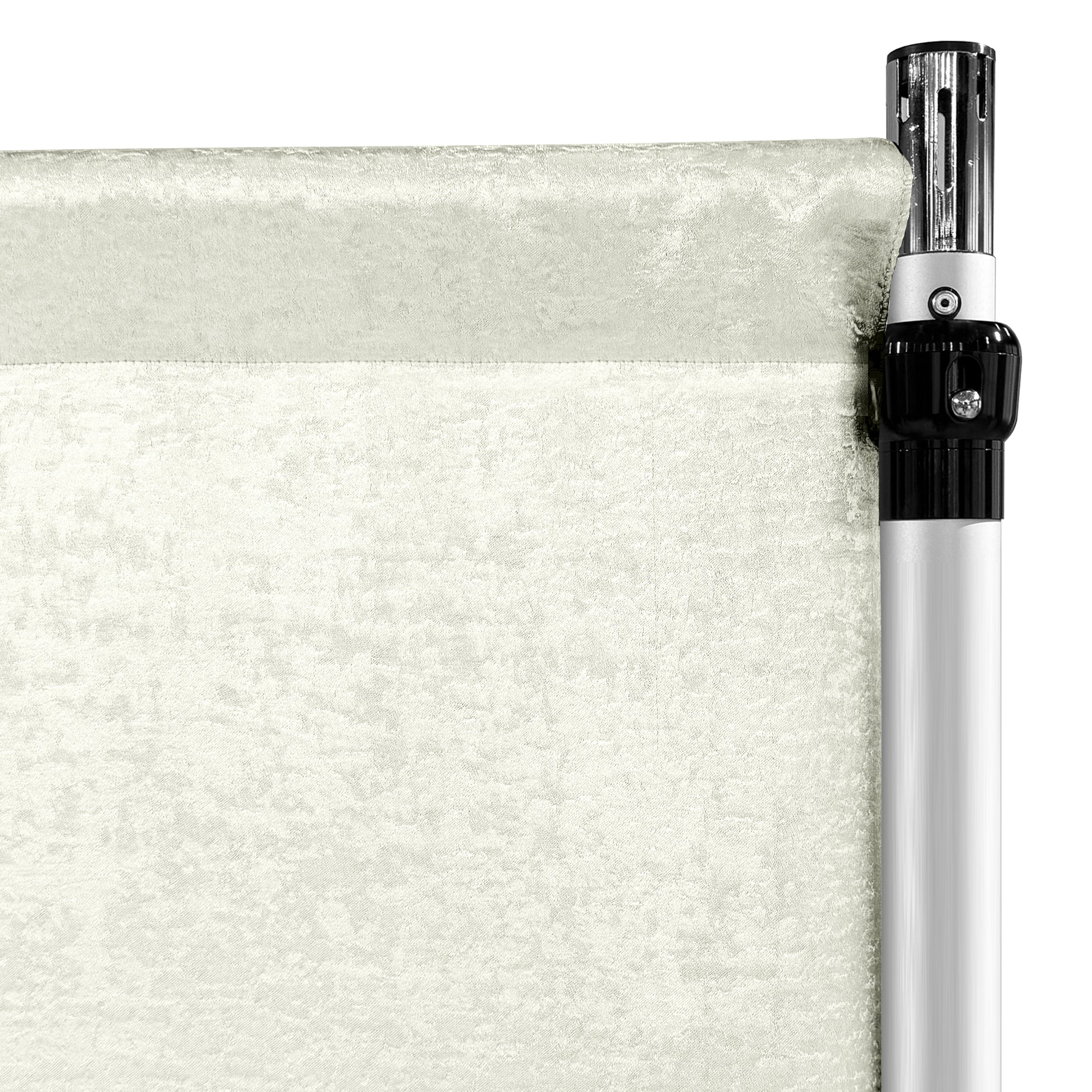 Crinkle Shimmer 12ft H x 52" W Drape/Backdrop Panel Ivory flat