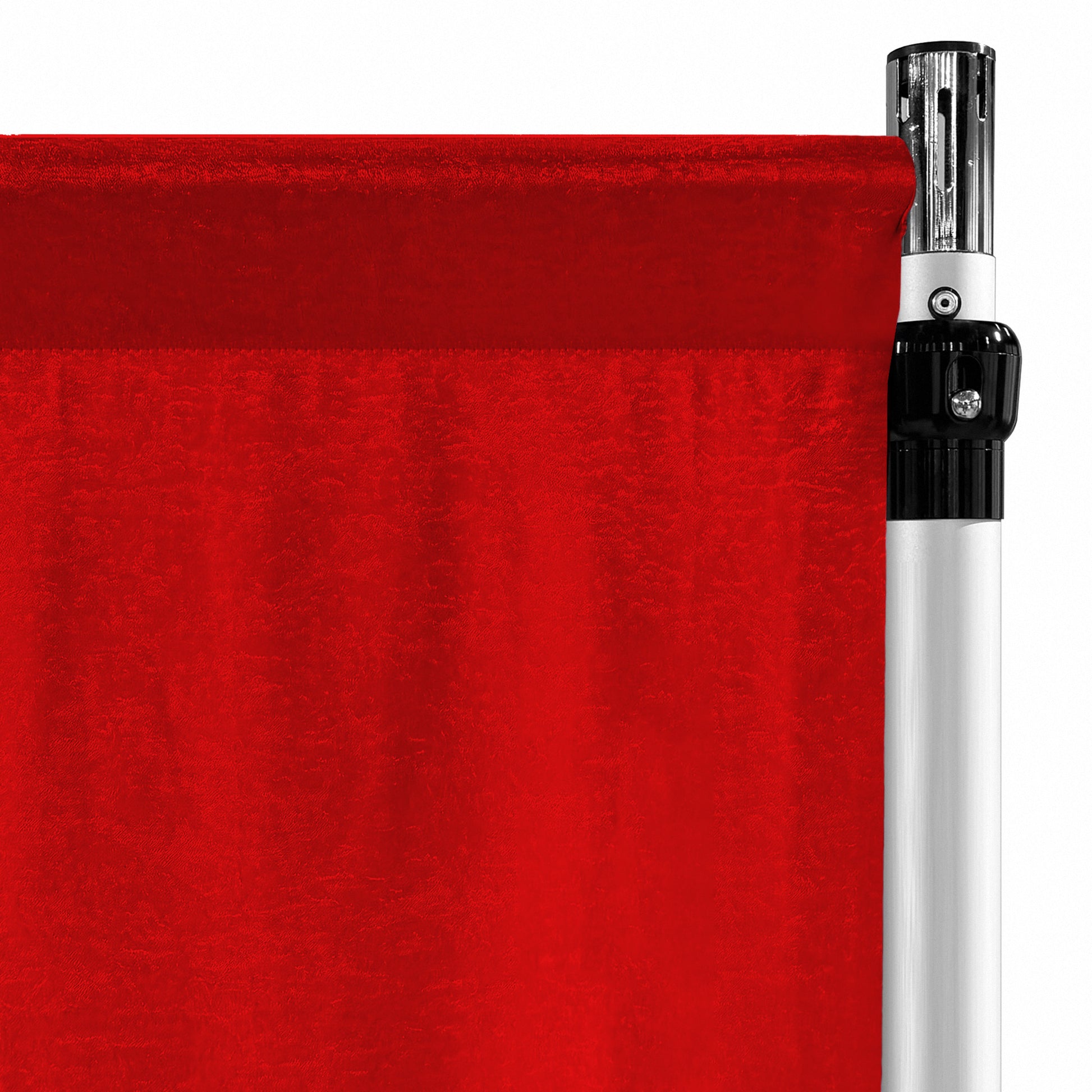 Crinkle Shimmer 12ft H x 52" W Drape/Backdrop Panel Red flat
