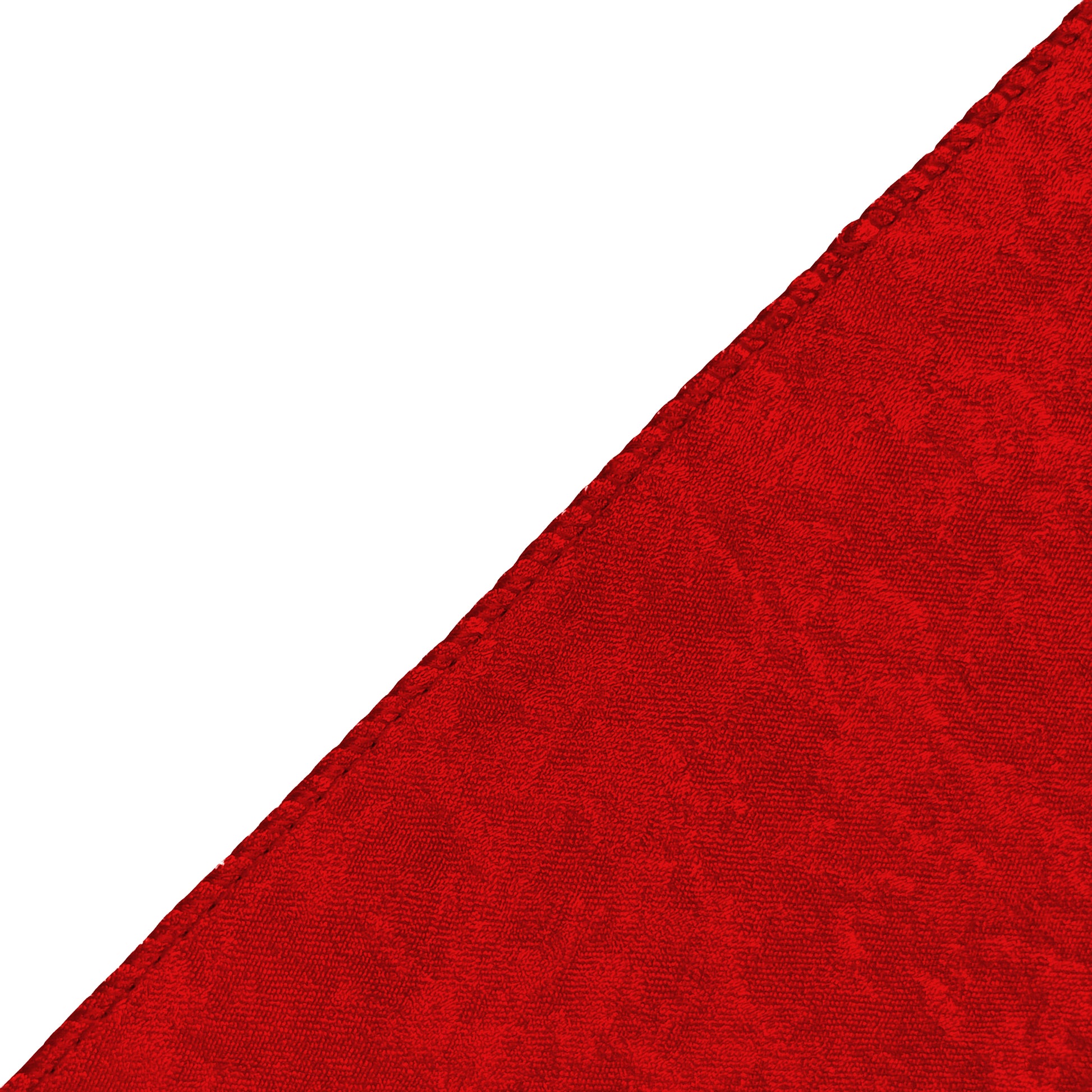 Crinkle Shimmer 12ft H x 52" W Drape/Backdrop Panel Red serged edge view