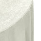 Crinkle Shimmer 132" Round Tablelcoth Ivory edge view