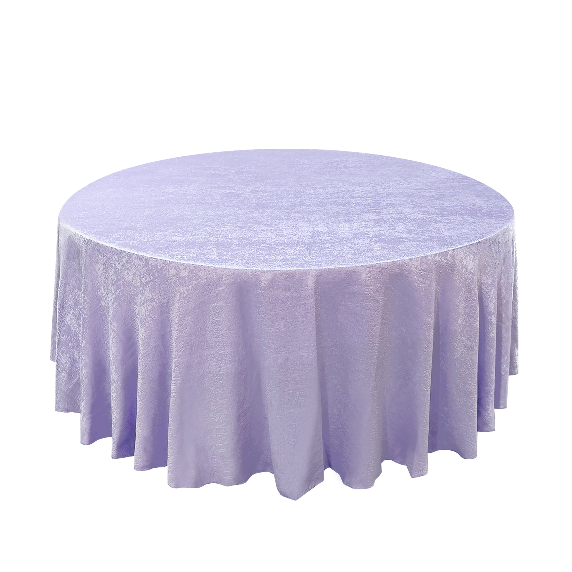 Crinkle Shimmer 132" Round Tablecloth Lavender full view
