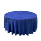 Crinkle Shimmer 132" Round Tablecloth Royal Blue front view