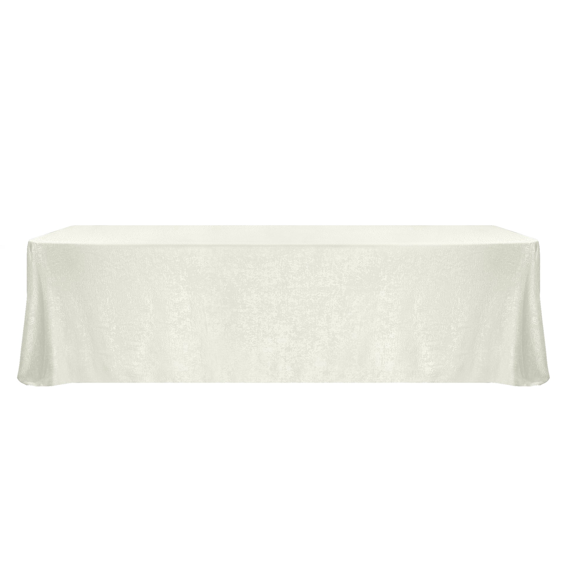 Crinkle Shimmer 90"x132" Rectangular Tablecloth Ivory front view