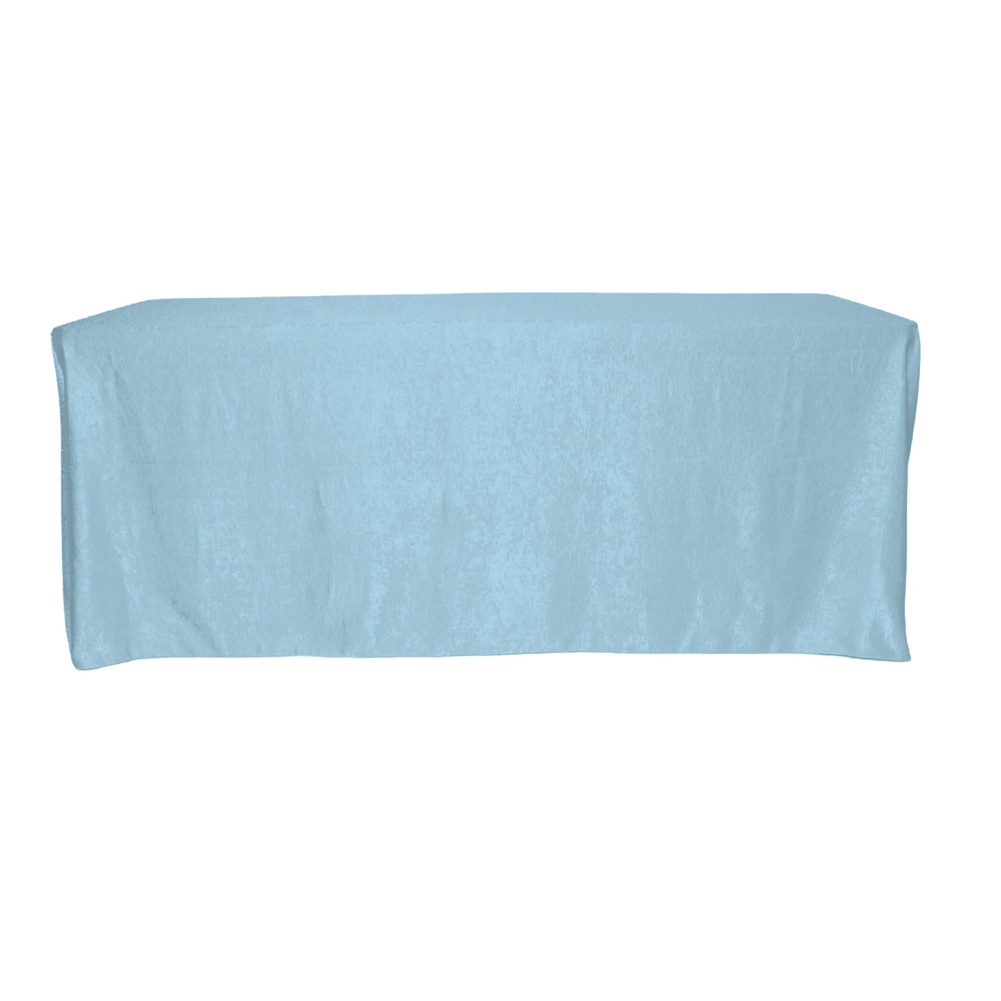 Crinkle Shimmer 90"x156" Rectangular Tablecloth Baby Blue front view