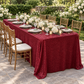 Crinkle Shimmer 90"x156" Rectangular Tablecloth Burgundy at a garden wedding