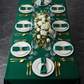 Crinkle Shimmer 90"x156" Rectangular Tablecloth - Emerald Green top view