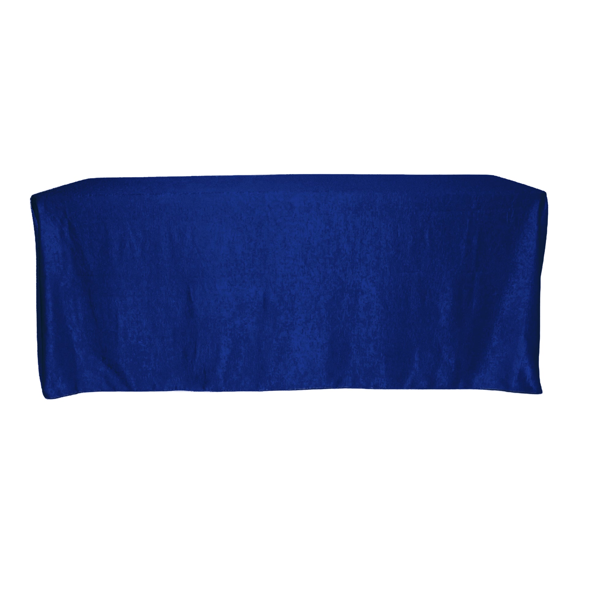 Crinkle Shimmer 90"x156" Rectangular Tablecloth Royal Blue front view