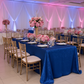 Crinkle-Shimmer-90x156-Rectangular-Tablecloth-Royal-Blue for indoor quinceanera table setup