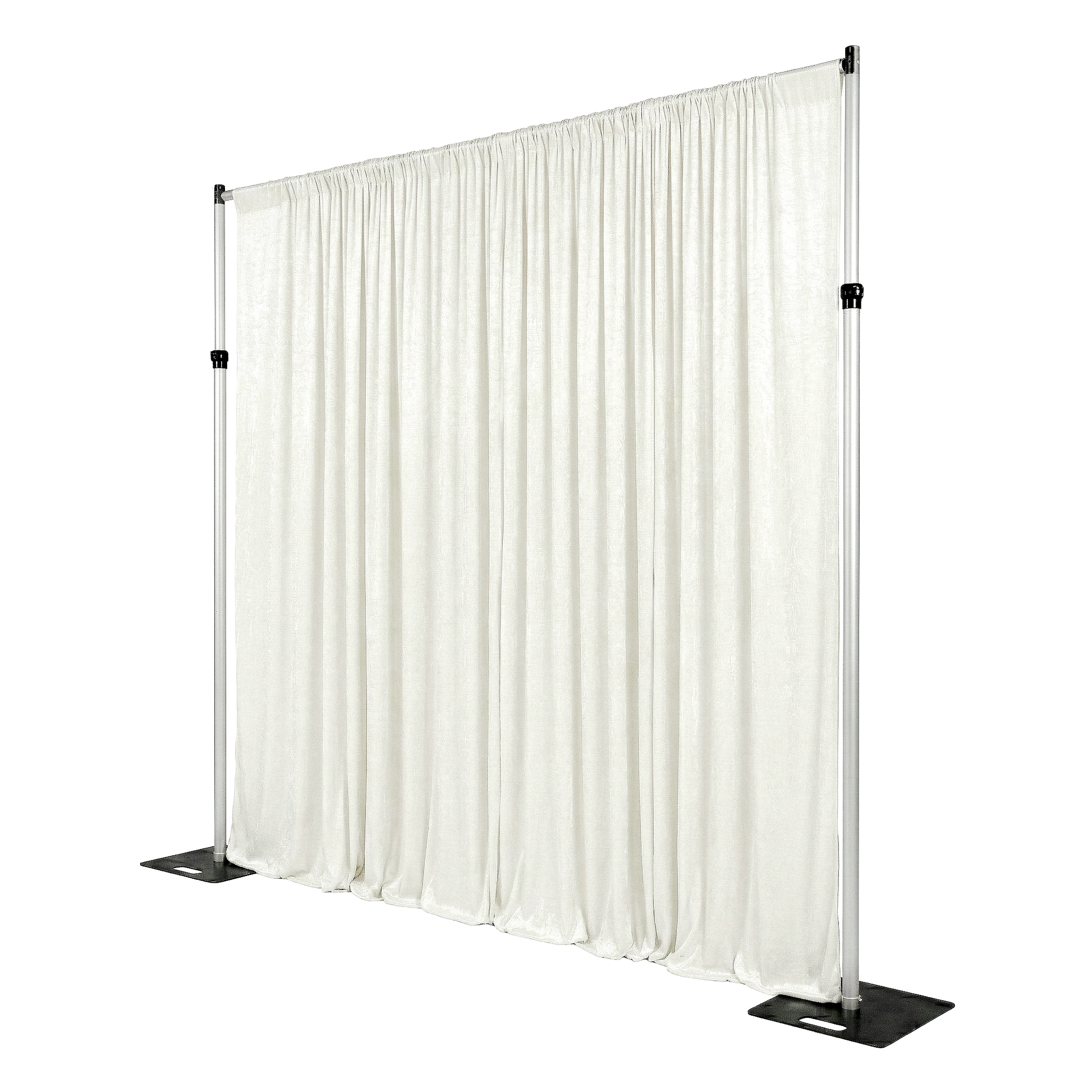 Crinkle Shimmer Drape/Backdrop Panel Ivory angled view