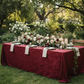 Crinkle Shimmer Rectangular Tablecloth Burgundy - Outdoor Garden Reception