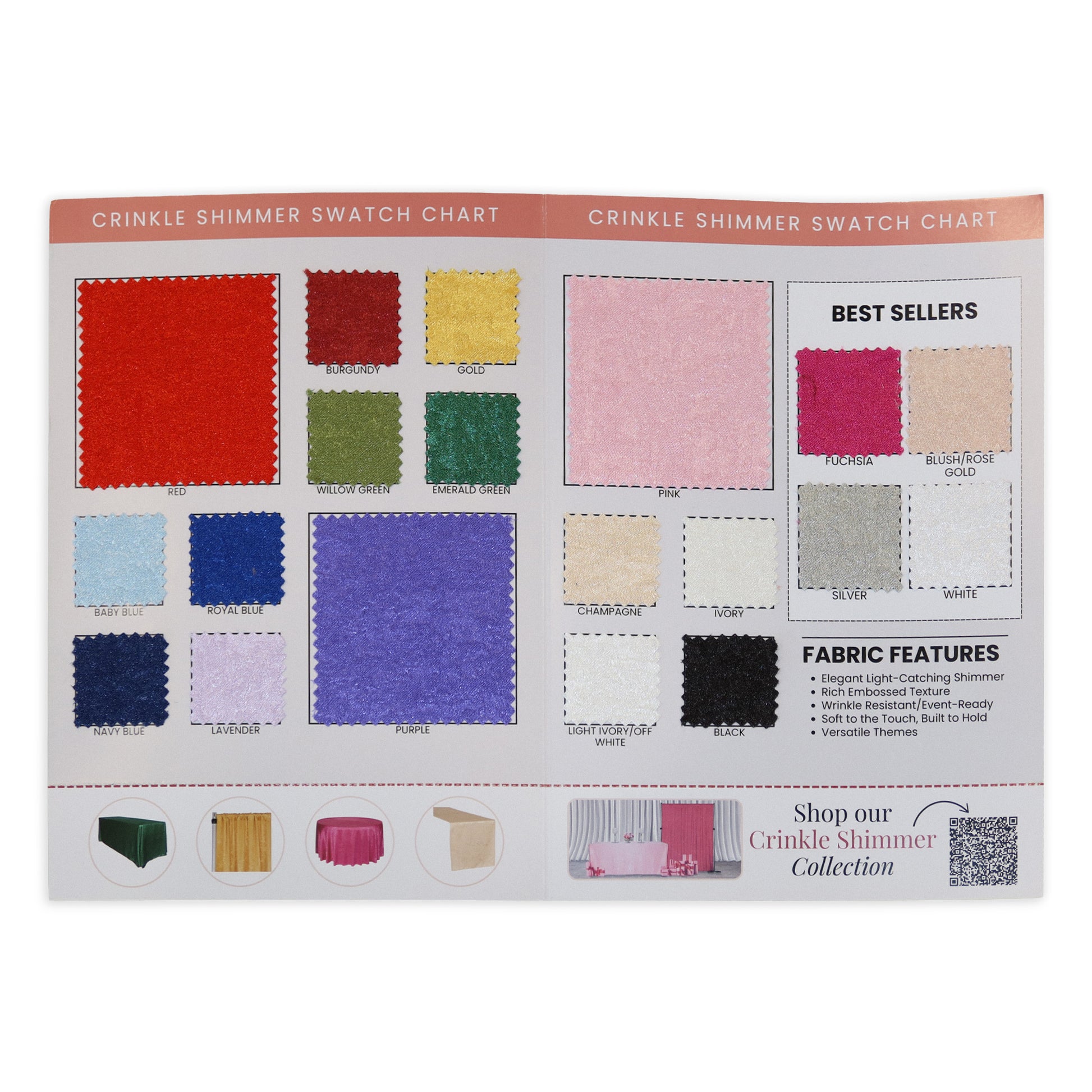 Crinkle Shimmer Swatch Chart open view