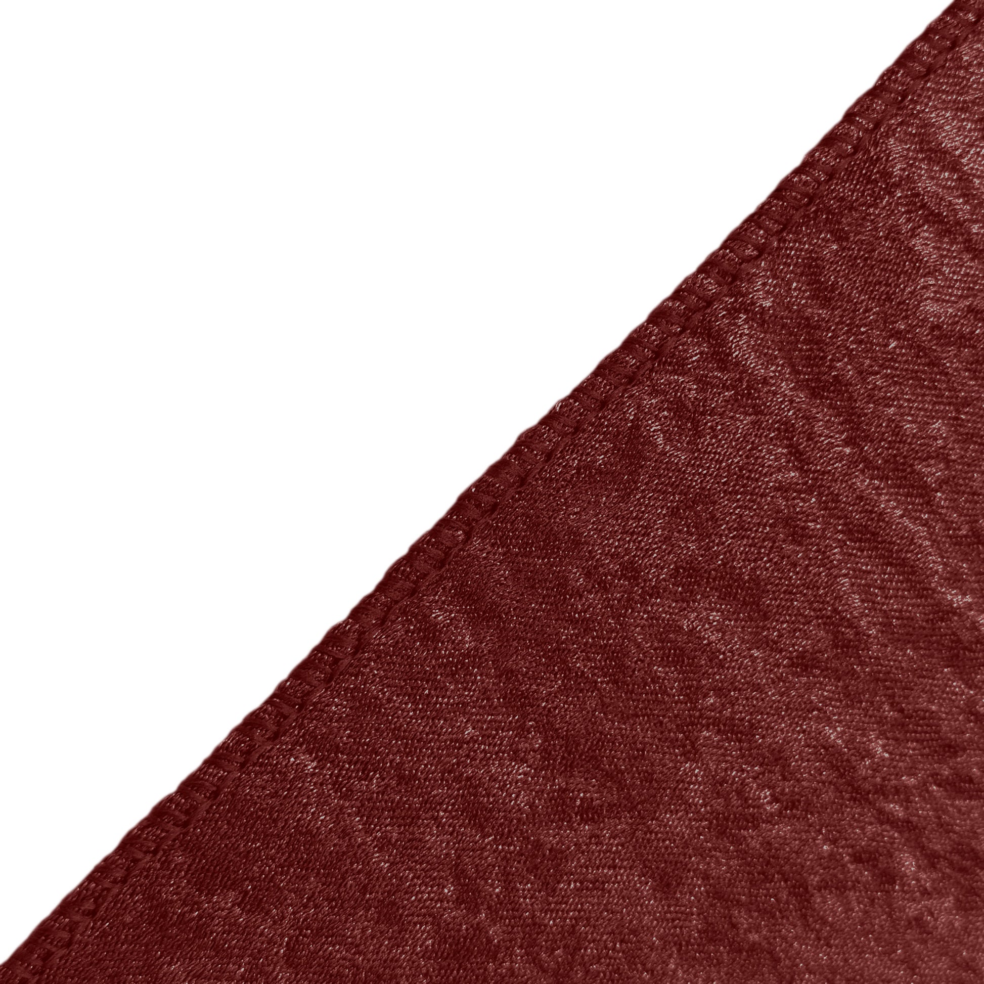 Crinkle Shimmer Table Runner Burgundy serged close up